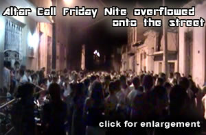 Altar call overflows onto the street